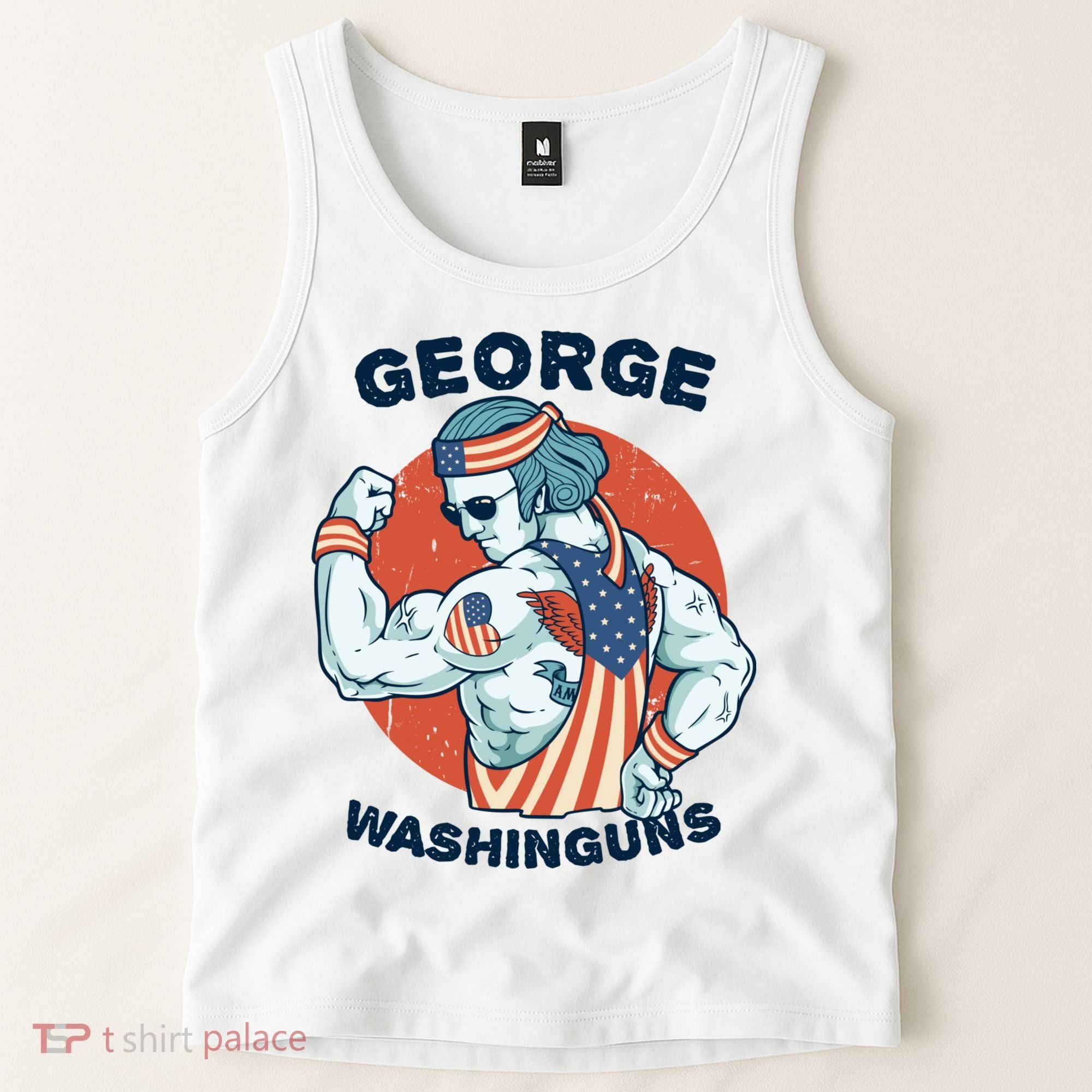 Funny George Washinguns Workout Patriotic 4th Of July Gift Tank Top