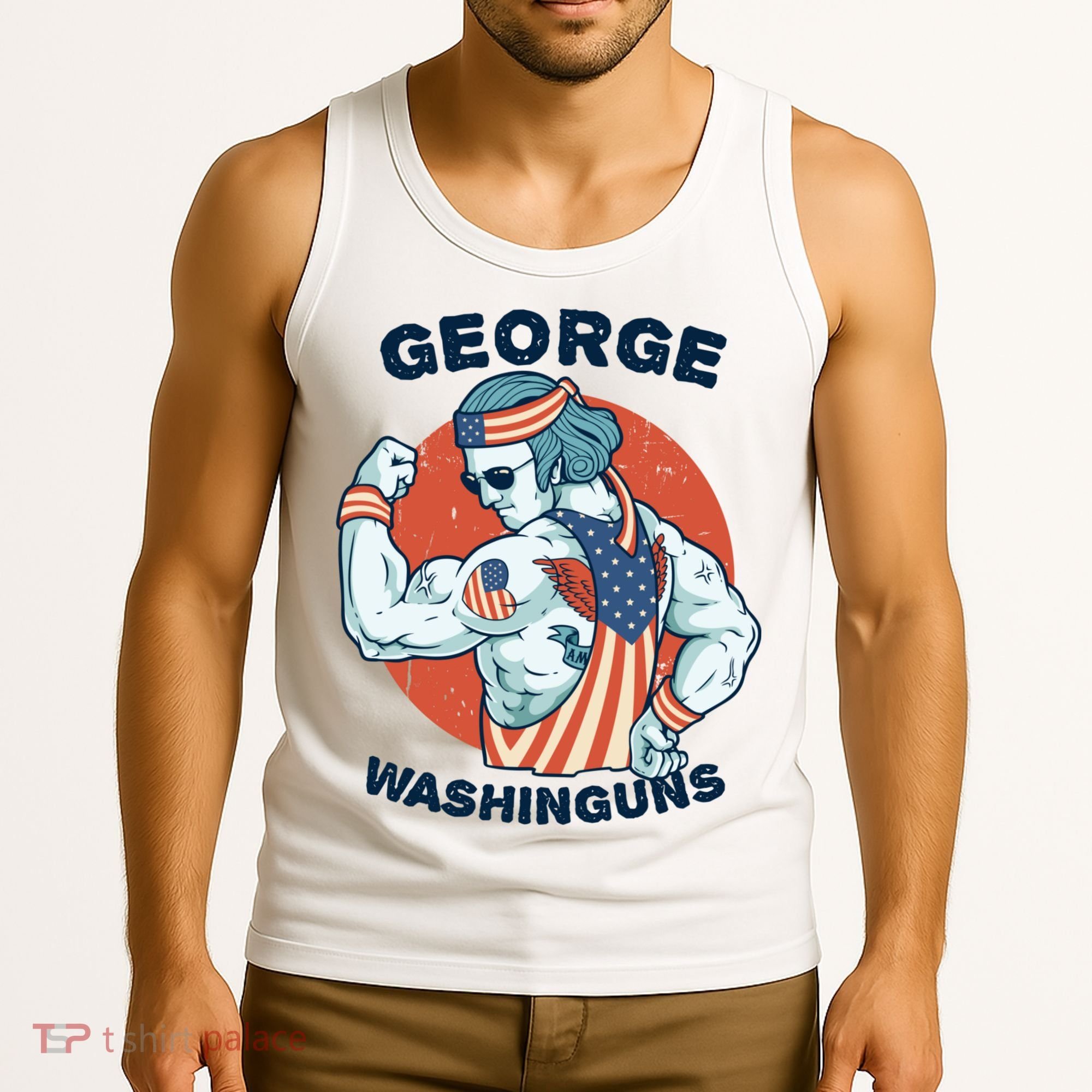 Funny George Washinguns Workout Patriotic 4th Of July Gift Tank Top