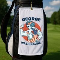 Funny George Washinguns Workout Patriotic 4th Of July Gift Golf Towel thumb 2
