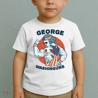 Funny George Washinguns Workout Patriotic 4th Of July Gift Toddler T-Shirt thumb 2