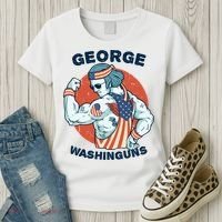 Funny George Washinguns Workout Patriotic 4th Of July Gift Women's T-Shirt thumb 3