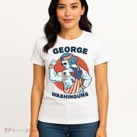 Funny George Washinguns Workout Patriotic 4th Of July Gift Women's T-Shirt thumb 4