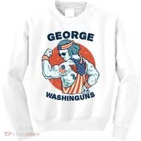 Funny George Washinguns Workout Patriotic 4th Of July Gift Kids Sweatshirt thumb 0