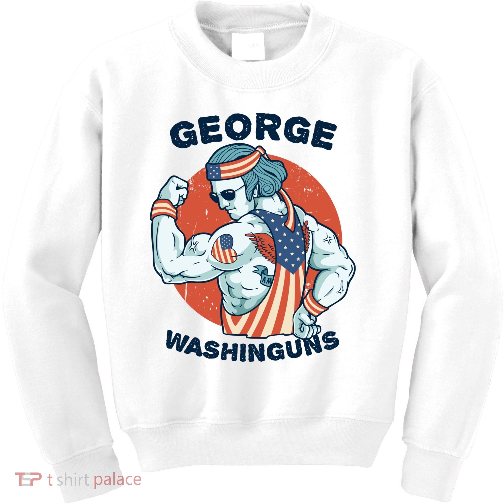 Funny George Washinguns Workout Patriotic 4th Of July Gift Kids Sweatshirt