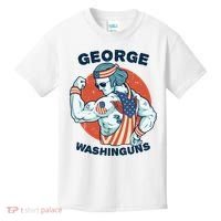 Funny George Washinguns Workout Patriotic 4th Of July Gift Kids T-Shirt thumb 0