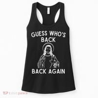 Funny Guess Whos Back Back Again Easter Jesus Christian Women's Tank Top thumb 0
