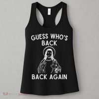 Funny Guess Whos Back Back Again Easter Jesus Christian Women's Tank Top thumb 3