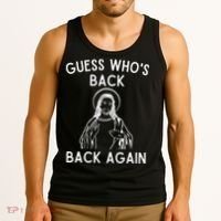 Funny Guess Whos Back Back Again Easter Jesus Christian Tank Top thumb 3
