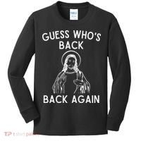 Funny Guess Whos Back Back Again Easter Jesus Christian Kids Long Sleeve Shirt thumb 0