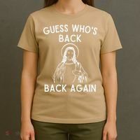 Funny Guess Whos Back Back Again Easter Jesus Christian T-Shirt thumb 4
