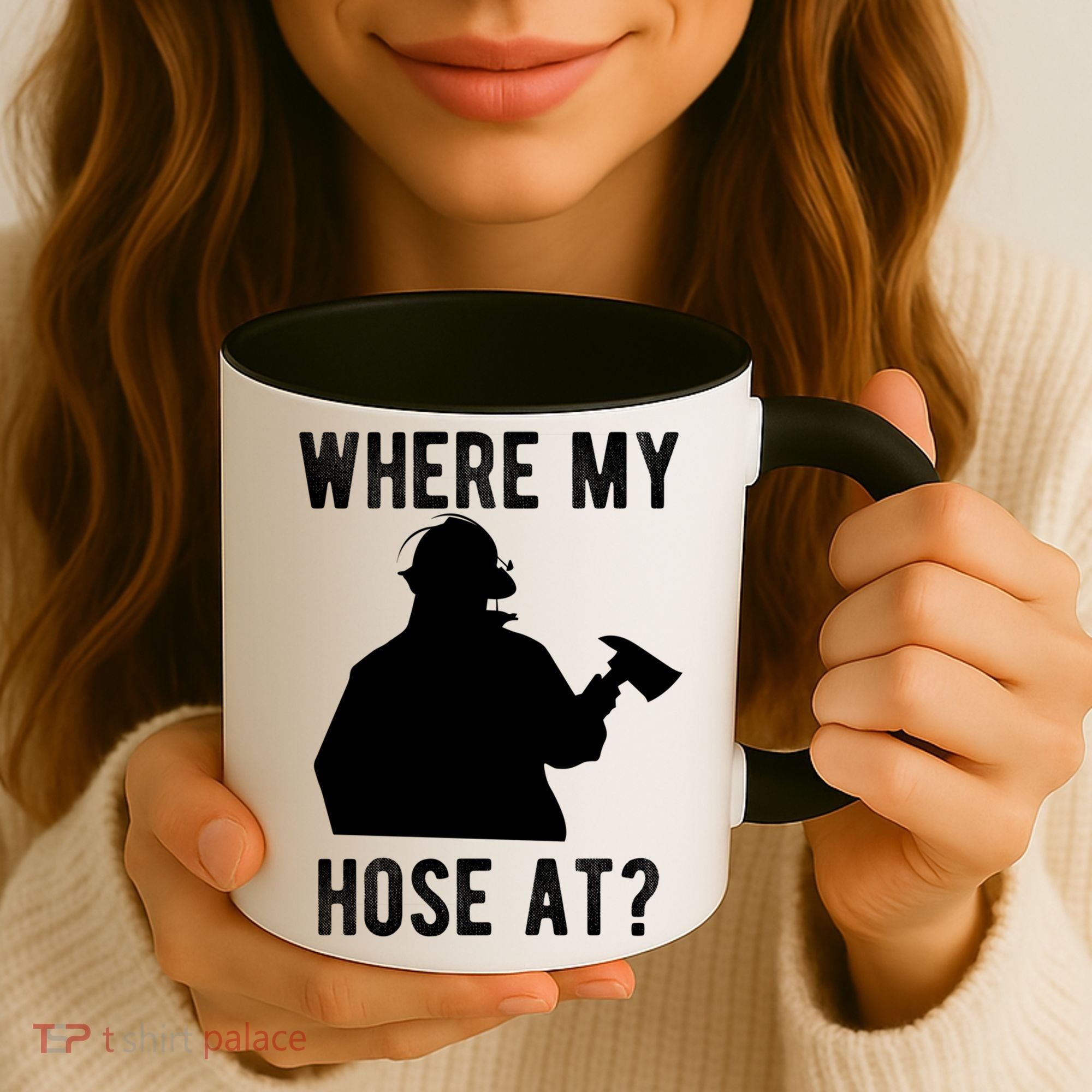 Firemen Gift Wheres My Hose At Funny Firefighter Gift Coffee Mug