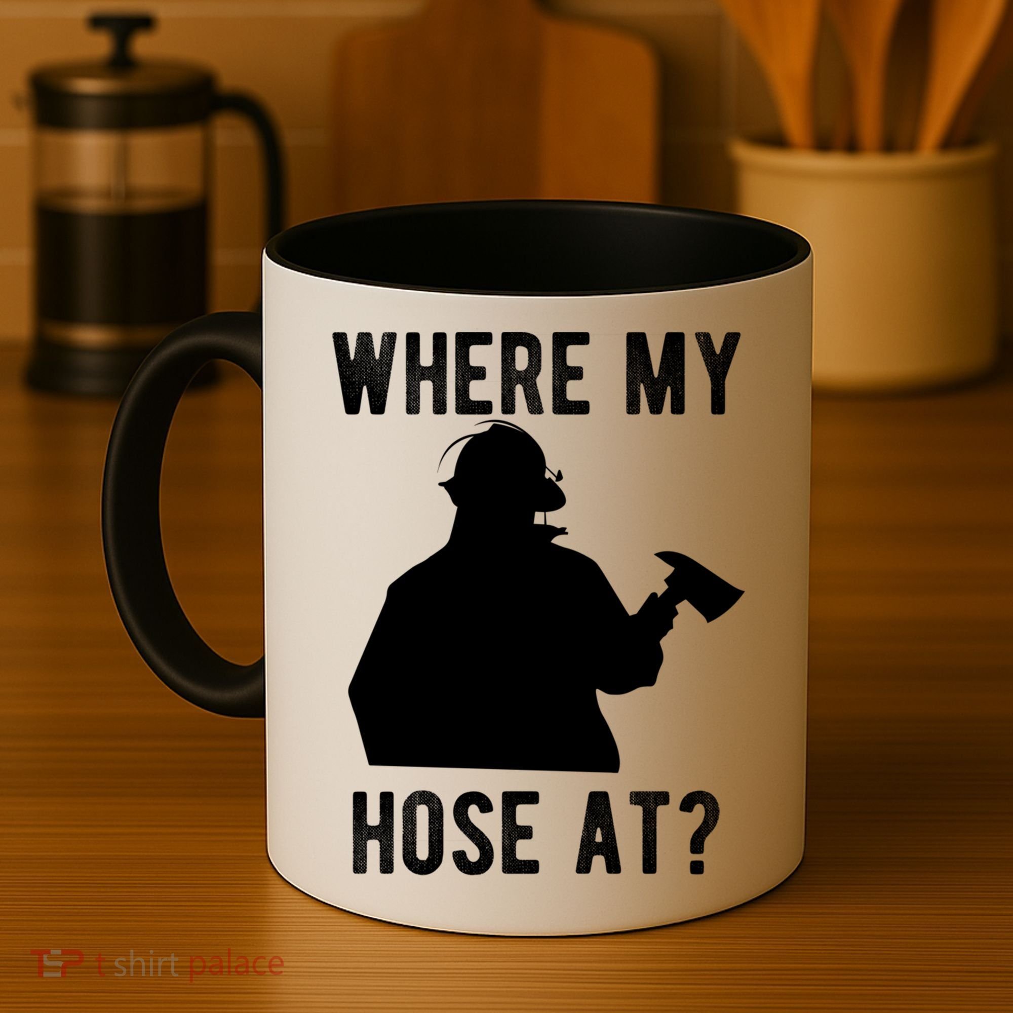 Firemen Gift Wheres My Hose At Funny Firefighter Gift Coffee Mug