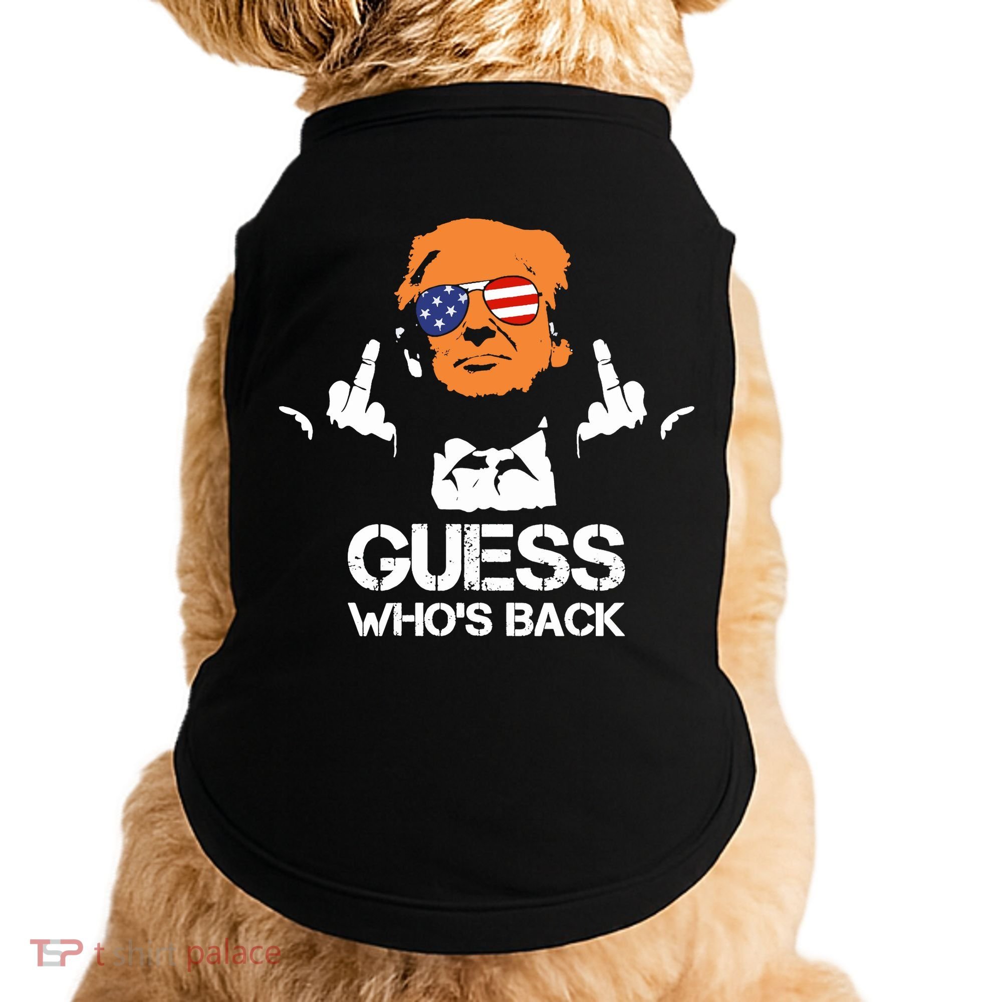 Funny Guess Who Is Back President Trump 2024 Doggie Tank