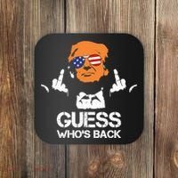 Funny Guess Who Is Back President Trump 2024 Coaster thumb 0