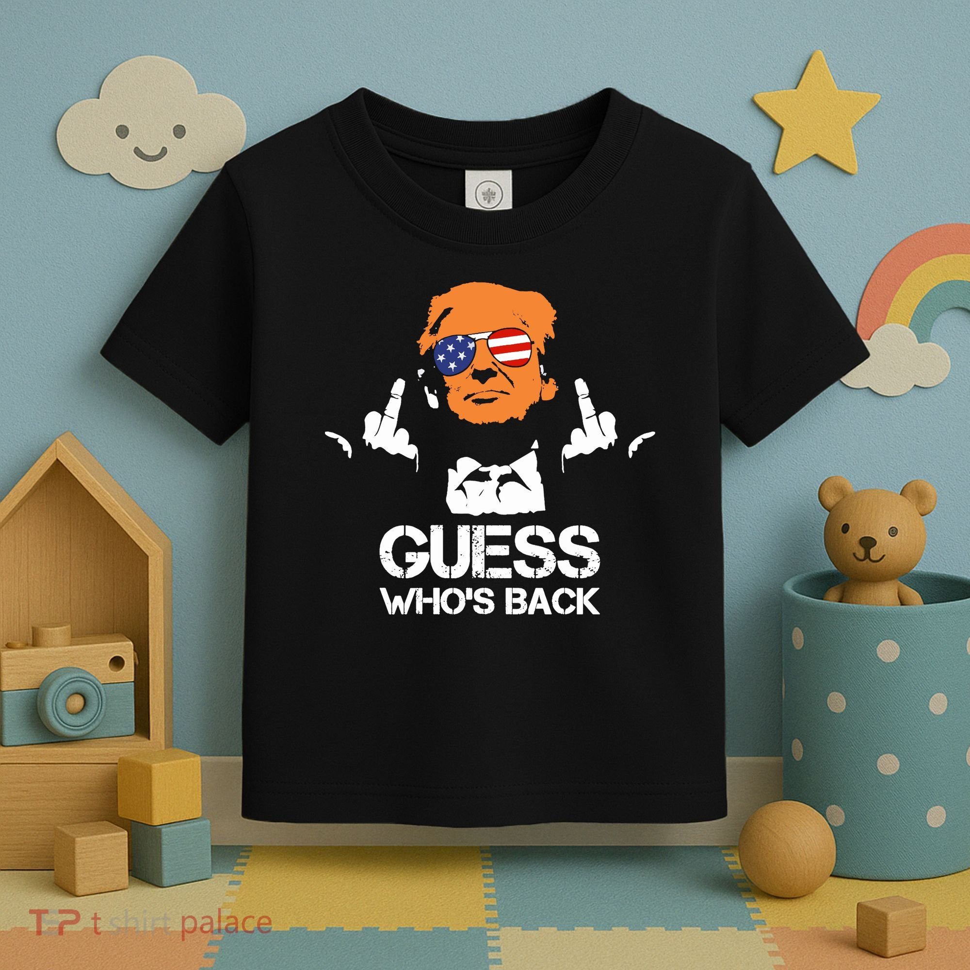 Funny Guess Who Is Back President Trump 2024 Toddler T-Shirt