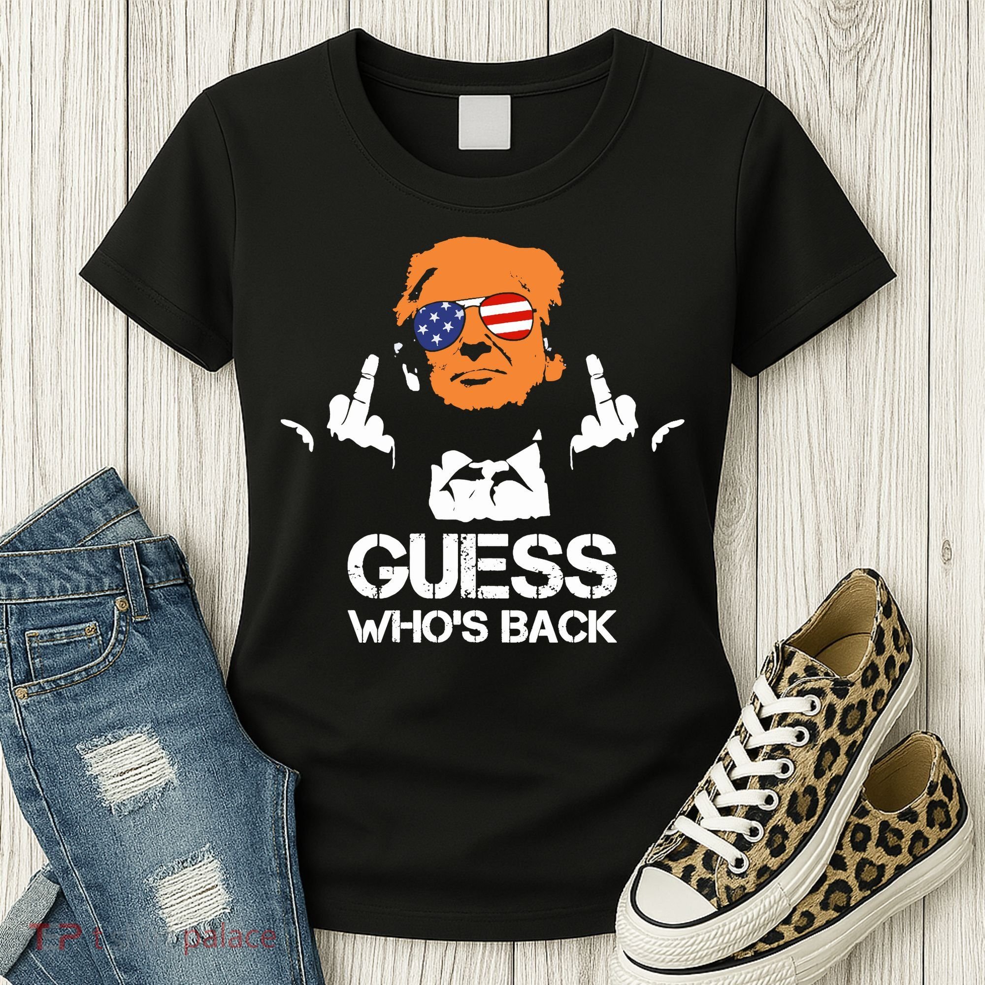 Funny Guess Who Is Back President Trump 2024 Women's T-Shirt
