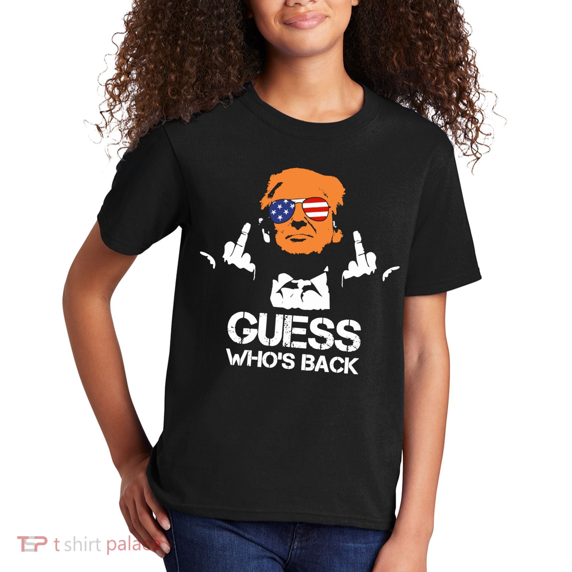 Funny Guess Who Is Back President Trump 2024 Kids T-Shirt