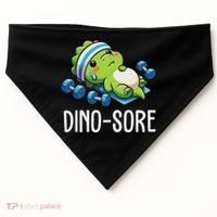 Funny Gym Workout Dinosaur Weight Lifting Gym Dino Sore USA-Made Doggie Bandana thumb 0