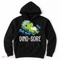 Funny Gym Workout Dinosaur Weight Lifting Gym Dino Sore Hoodie thumb 0