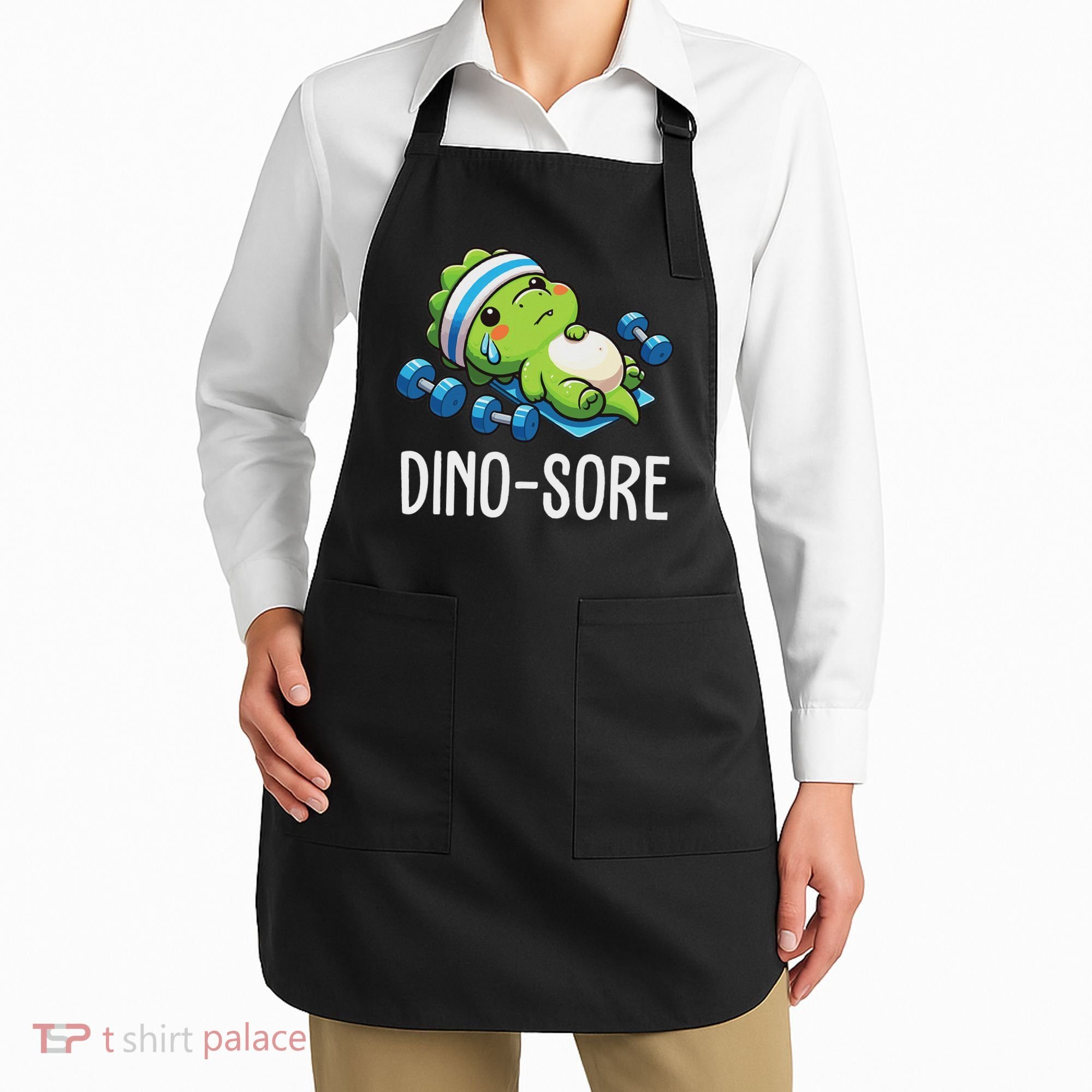Funny Gym Workout Dinosaur Weight Lifting Gym Dino Sore Apron