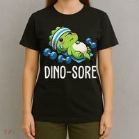 Funny Gym Workout Dinosaur Weight Lifting Gym Dino Sore T-Shirt thumb 4