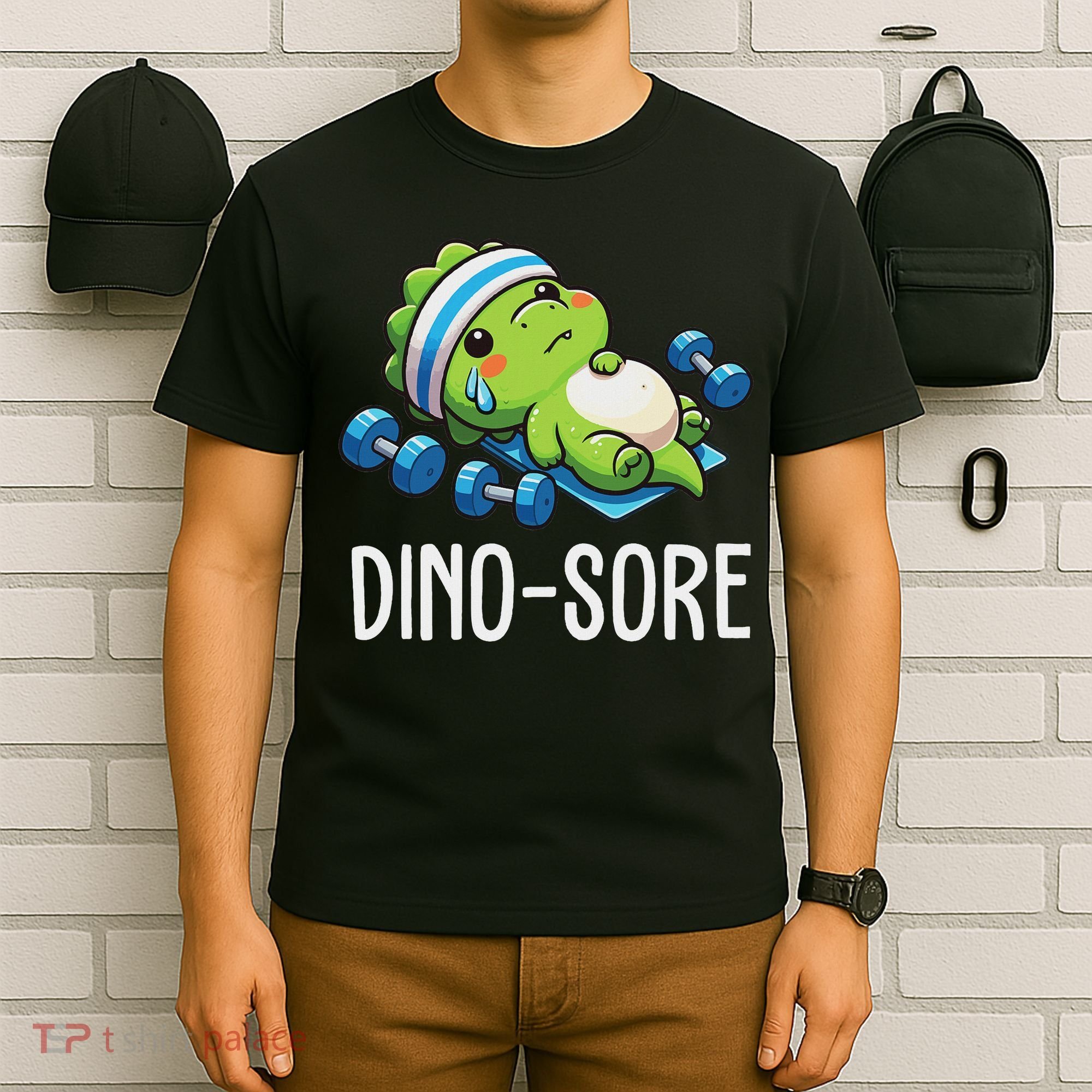 Funny Gym Workout Dinosaur Weight Lifting Gym Dino Sore T-Shirt