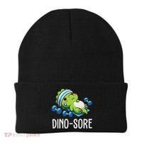 Funny Gym Workout Dinosaur Weight Lifting Gym Dino Sore Beanie thumb 0