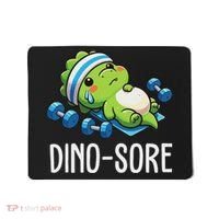 Funny Gym Workout Dinosaur Weight Lifting Gym Dino Sore Mousepad thumb 0