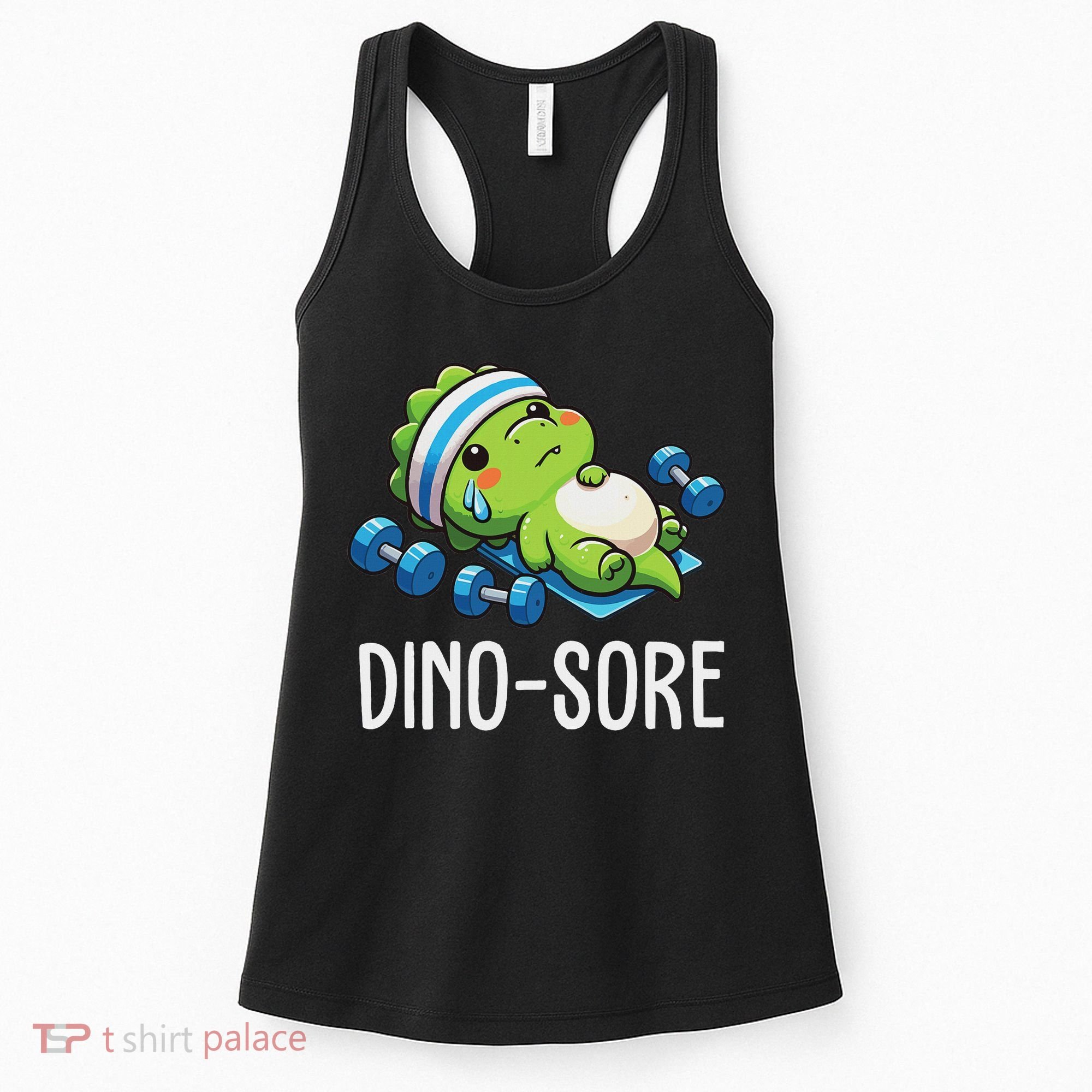 Funny Gym Workout Dinosaur Weight Lifting Gym Dino Sore Women's Tank Top