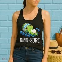 Funny Gym Workout Dinosaur Weight Lifting Gym Dino Sore Women's Tank Top thumb 2