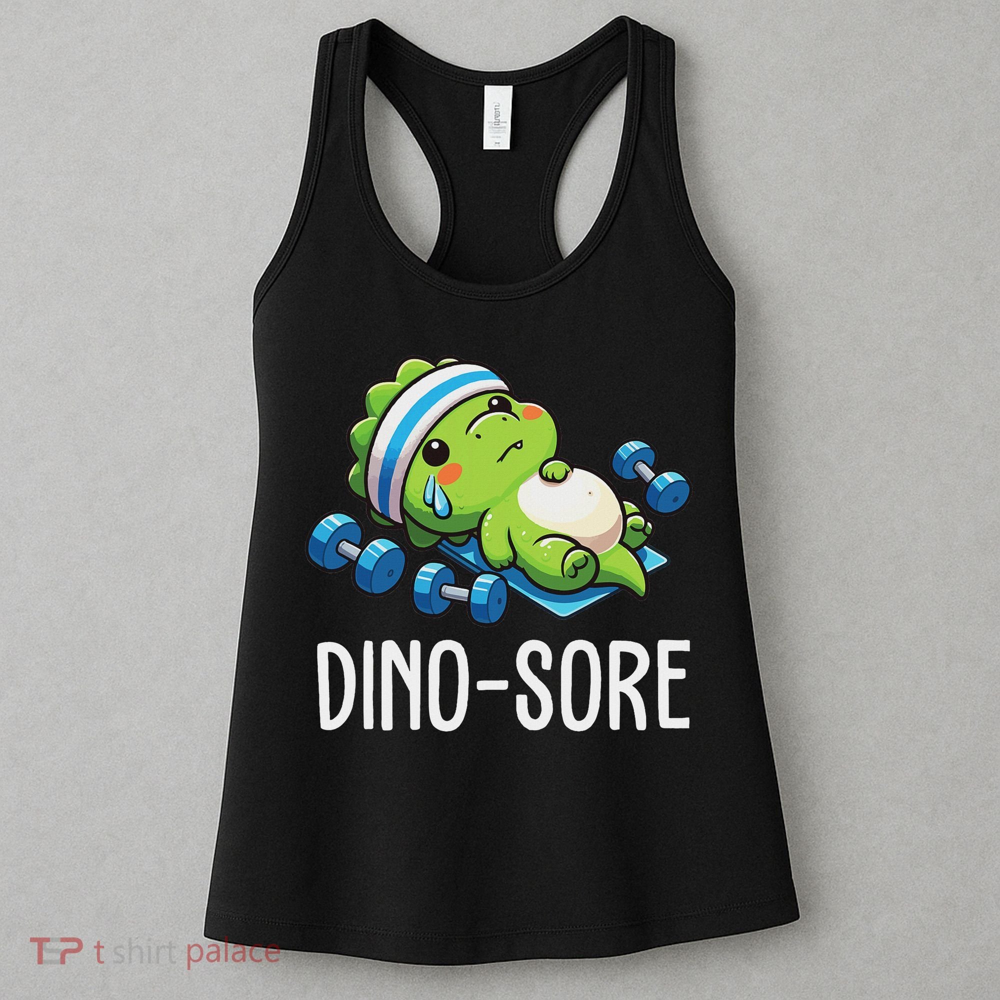Funny Gym Workout Dinosaur Weight Lifting Gym Dino Sore Women's Tank Top