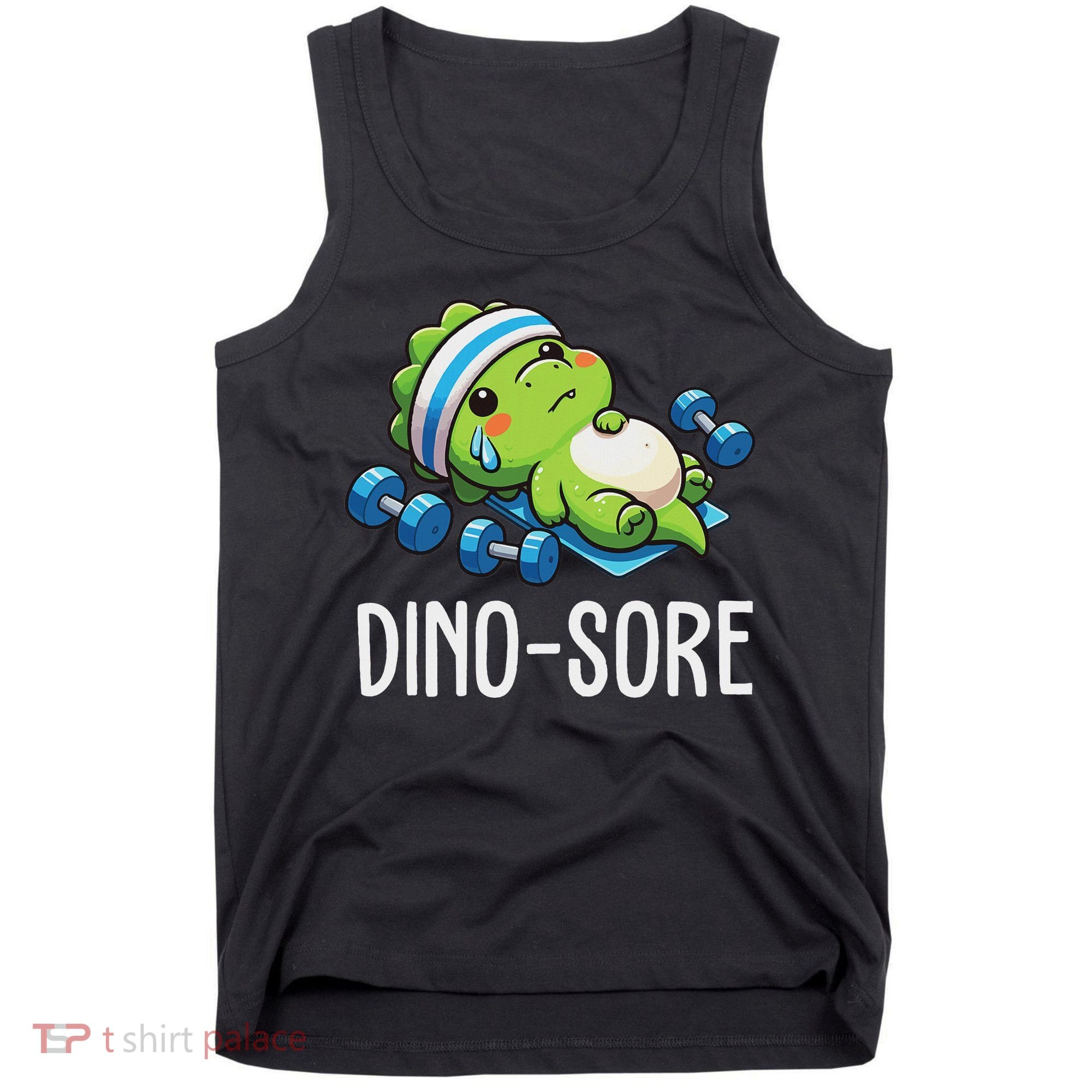 Funny Gym Workout Dinosaur Weight Lifting Gym Dino Sore Tank Top