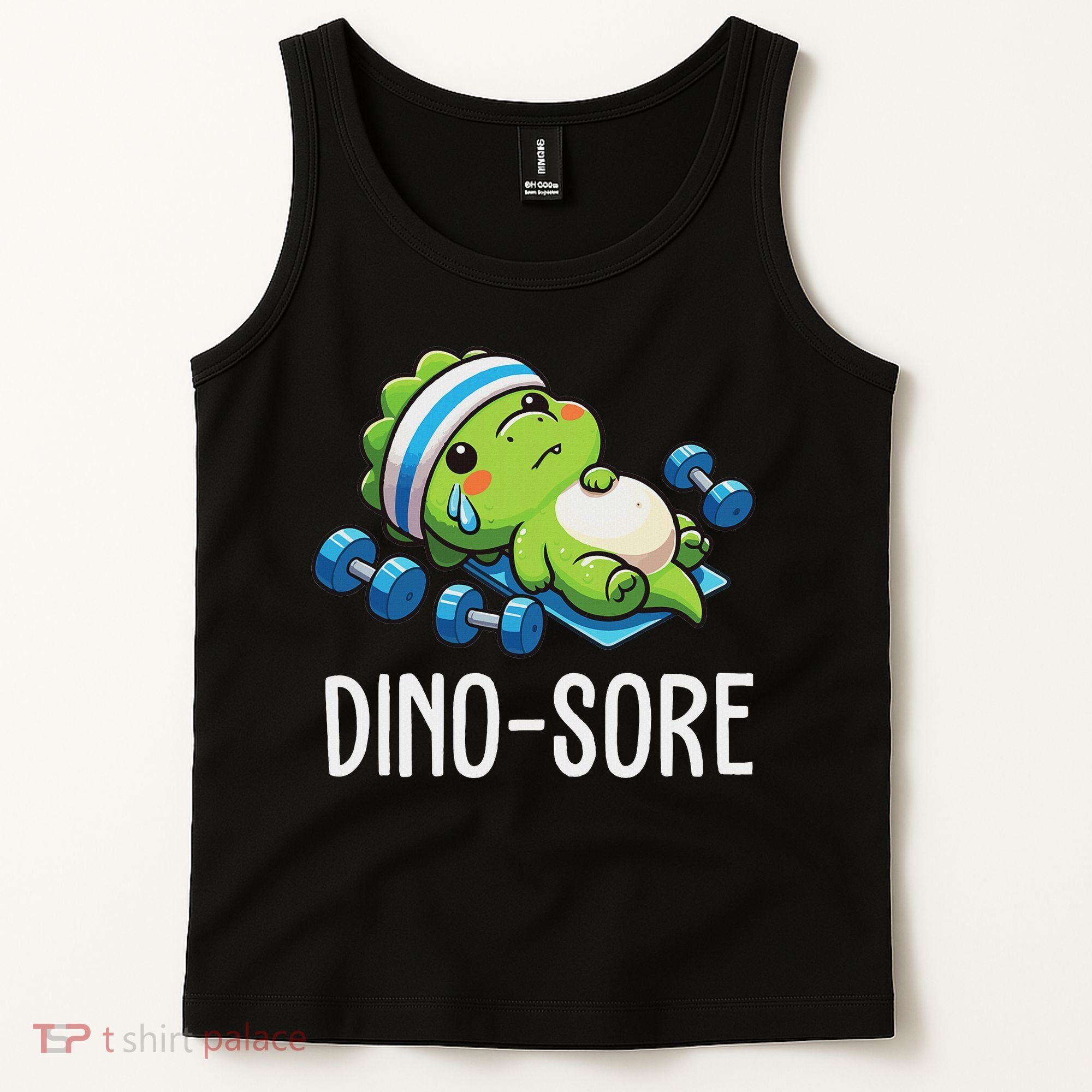 Funny Gym Workout Dinosaur Weight Lifting Gym Dino Sore Tank Top