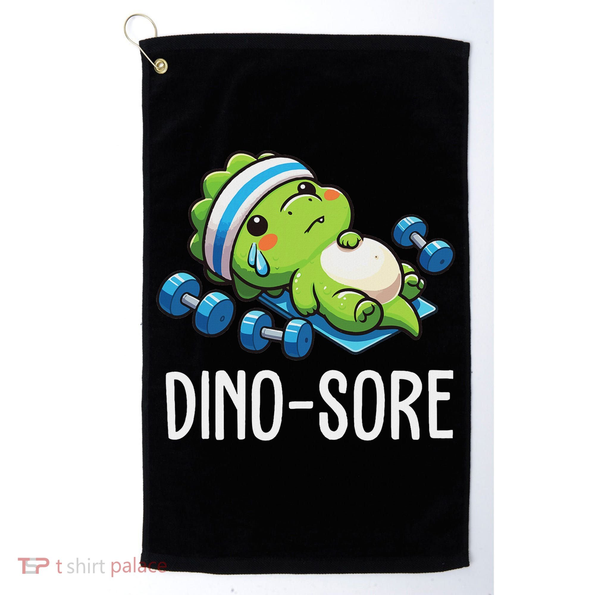 Funny Gym Workout Dinosaur Weight Lifting Gym Dino Sore Golf Towel