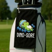 Funny Gym Workout Dinosaur Weight Lifting Gym Dino Sore Golf Towel thumb 2