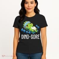 Funny Gym Workout Dinosaur Weight Lifting Gym Dino Sore Women's T-Shirt thumb 4
