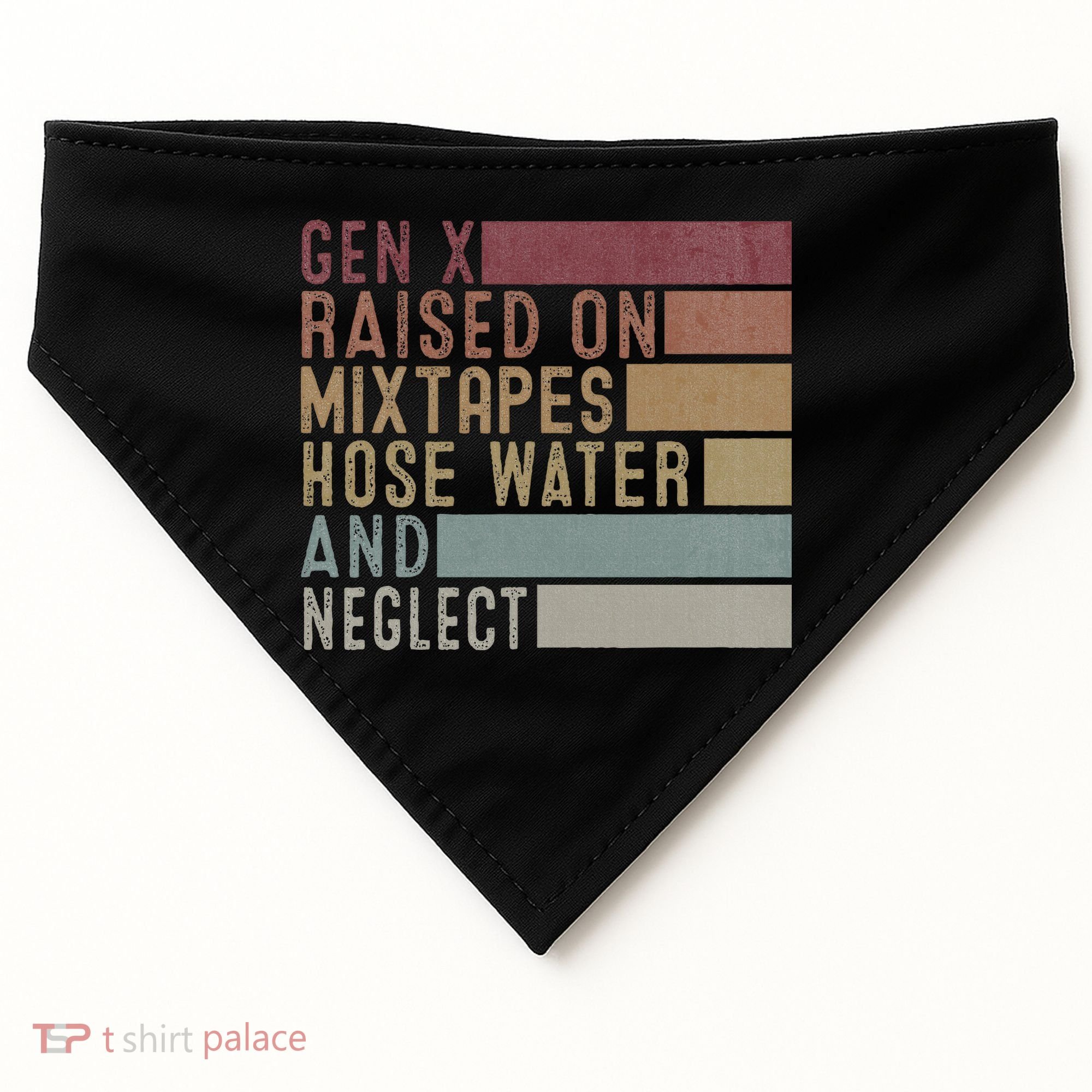 Funny Gen X Raised On Mixtapes Hose Water And Neglect USA-Made Doggie Bandana