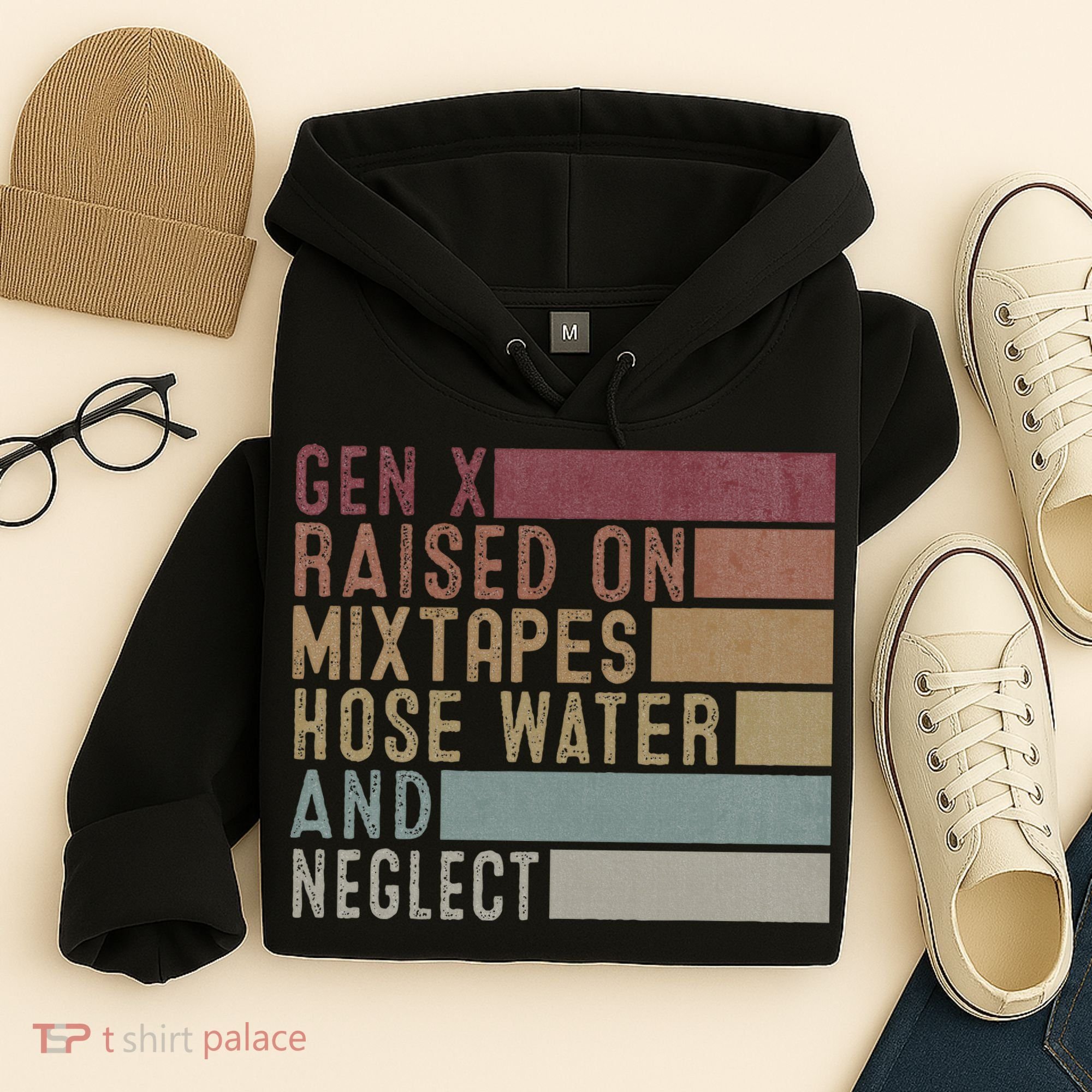 Funny Gen X Raised On Mixtapes Hose Water And Neglect Hoodie