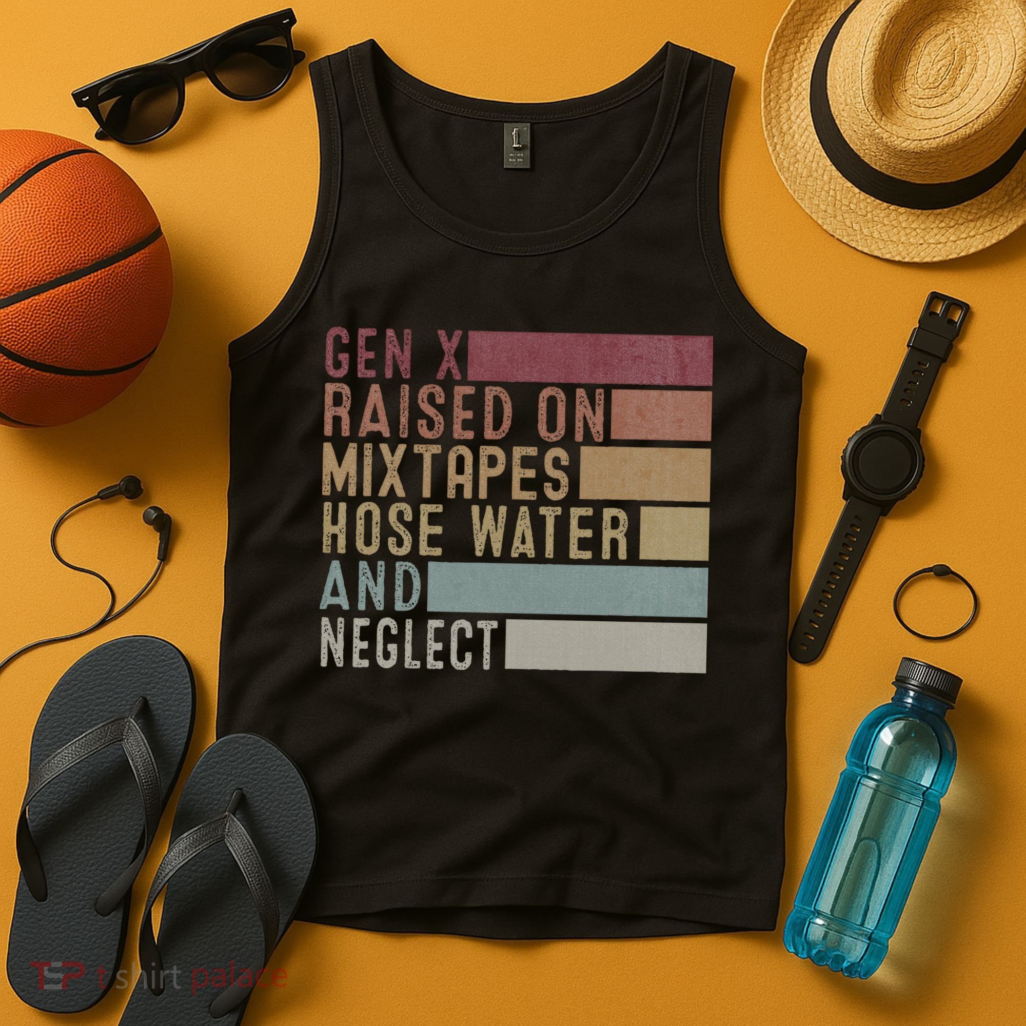 Funny Gen X Raised On Mixtapes Hose Water And Neglect Tank Top