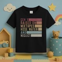 Funny Gen X Raised On Mixtapes Hose Water And Neglect Toddler T-Shirt thumb 3
