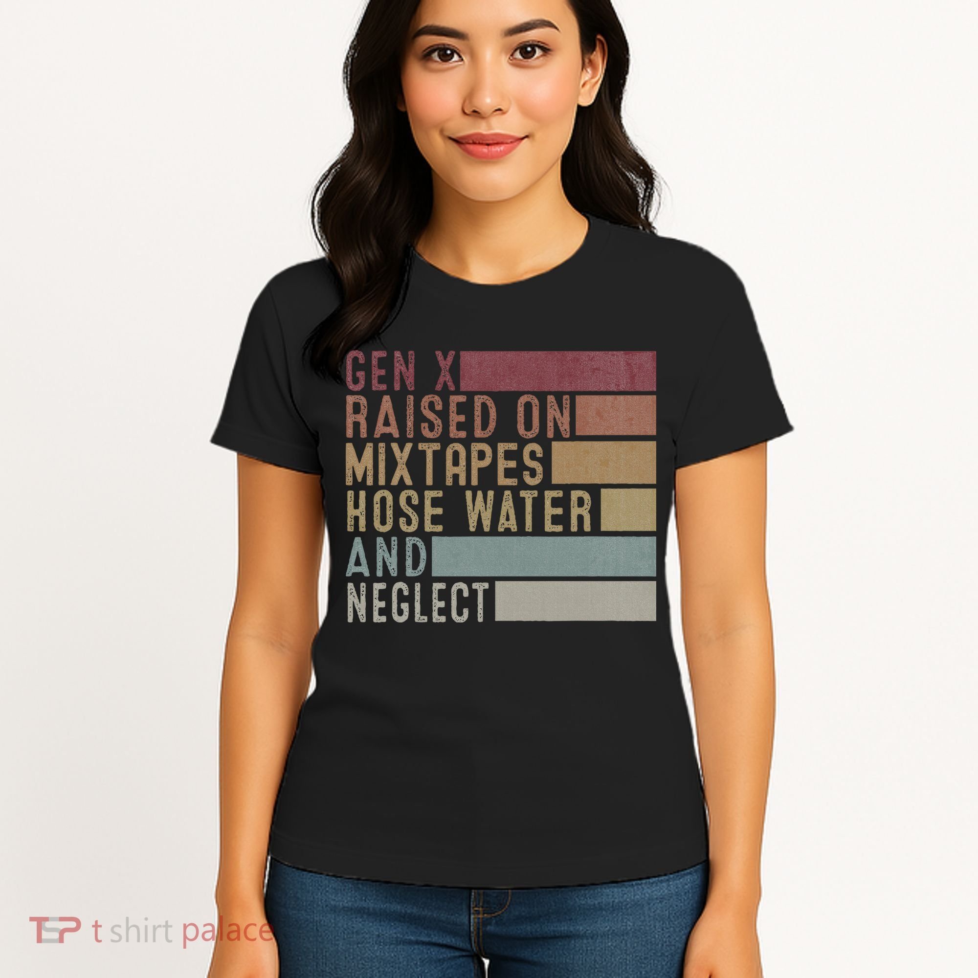 Funny Gen X Raised On Mixtapes Hose Water And Neglect Women's T-Shirt
