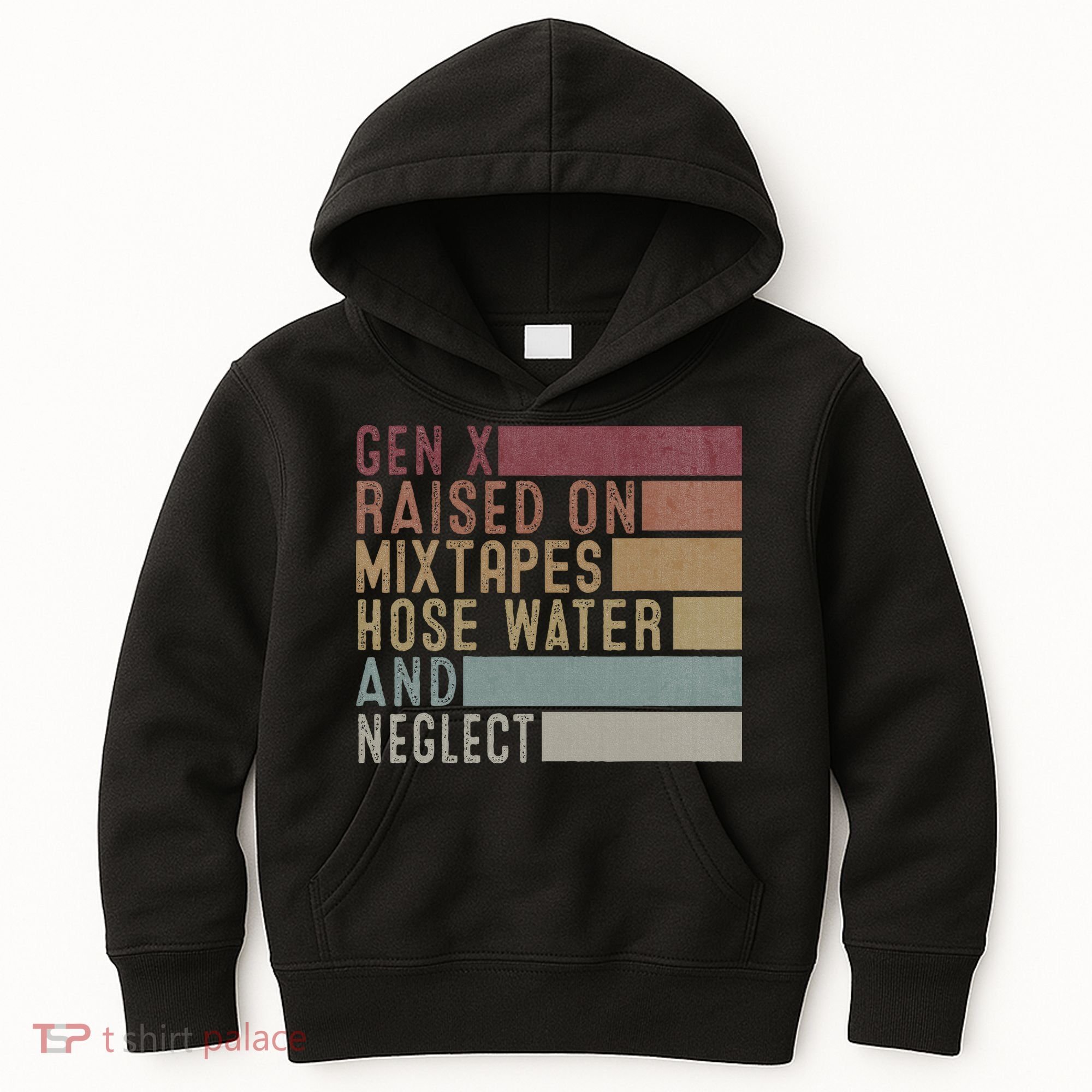Funny Gen X Raised On Mixtapes Hose Water And Neglect Kids Hoodie