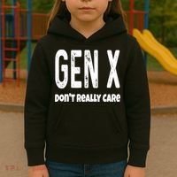 Funny Gen X Generation X Don't Really Care Humor Kids Hoodie thumb 3