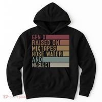 Funny Gen X Raised On Mixtapes Hose Water And Neglect Retro Hoodie thumb 0