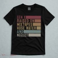 Funny Gen X Raised On Mixtapes Hose Water And Neglect Retro T-Shirt thumb 5