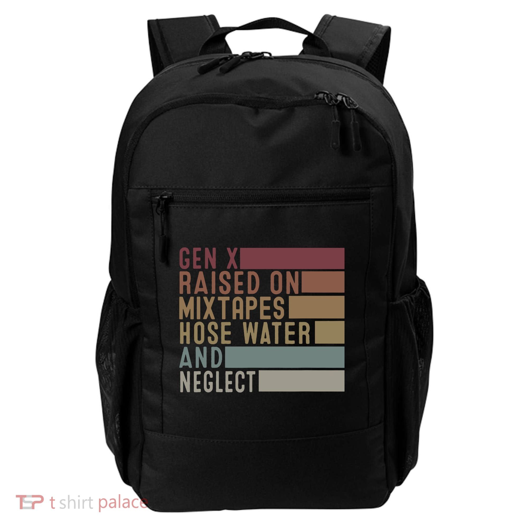 Funny Gen X Raised On Mixtapes Hose Water And Neglect Retro Backpack
