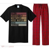 Funny Gen X Raised On Mixtapes Hose Water And Neglect Retro Pajama Set thumb 0