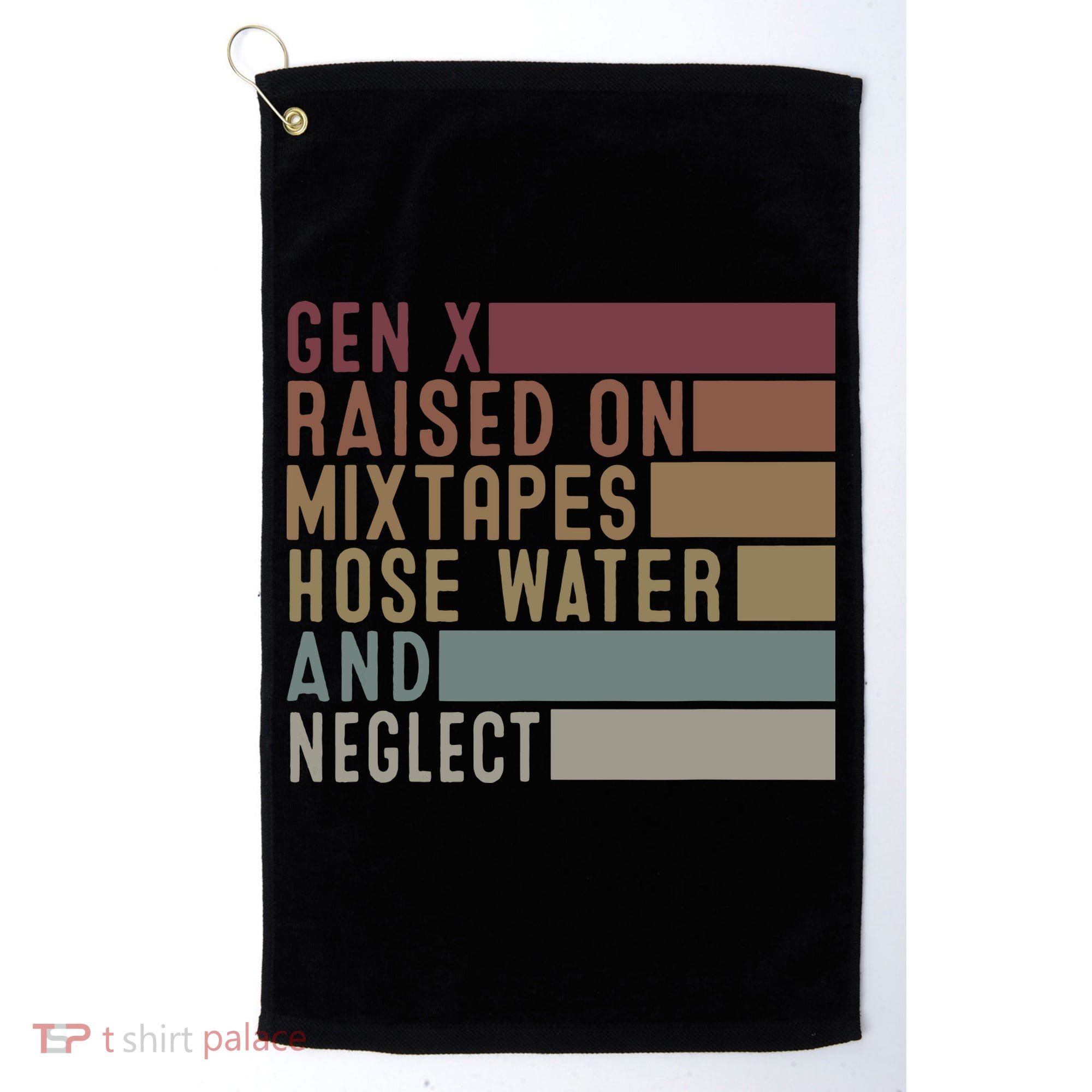 Funny Gen X Raised On Mixtapes Hose Water And Neglect Retro Golf Towel