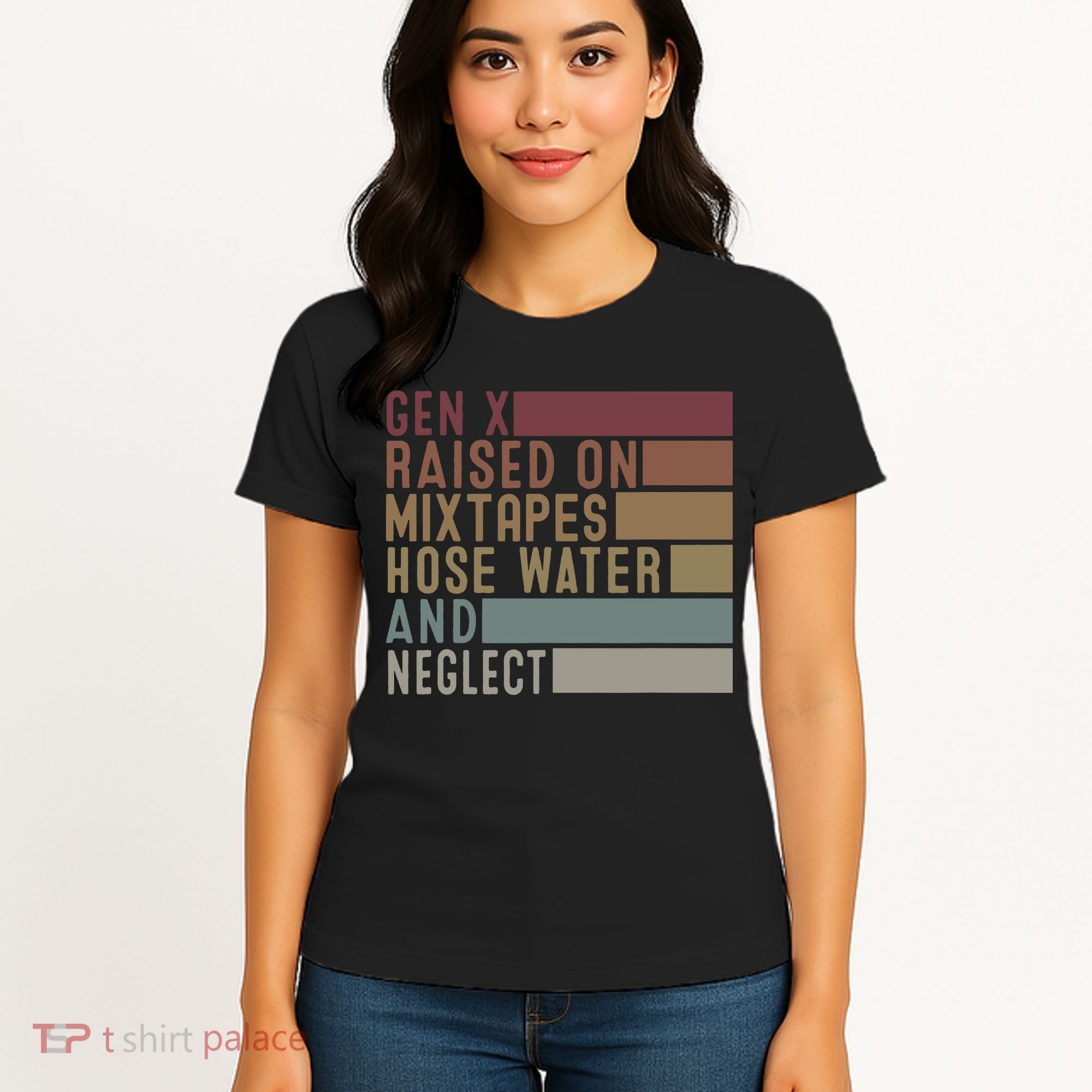 Funny Gen X Raised On Mixtapes Hose Water And Neglect Retro Women's T-Shirt