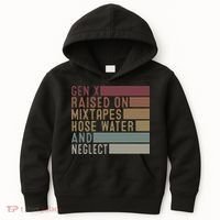 Funny Gen X Raised On Mixtapes Hose Water And Neglect Retro Kids Hoodie thumb 0